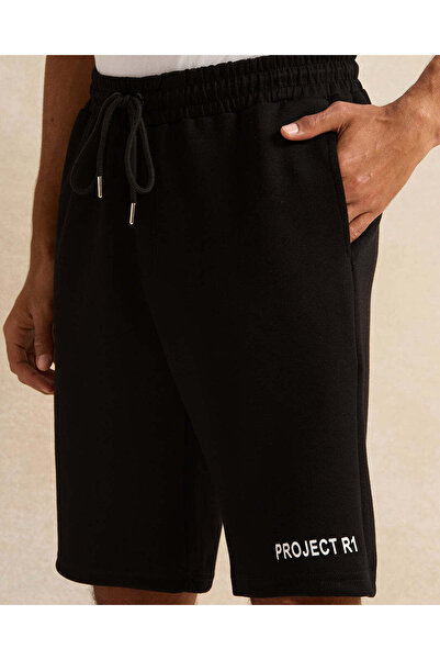 REDTAG Men Black Knee-Length Lounge Shorts