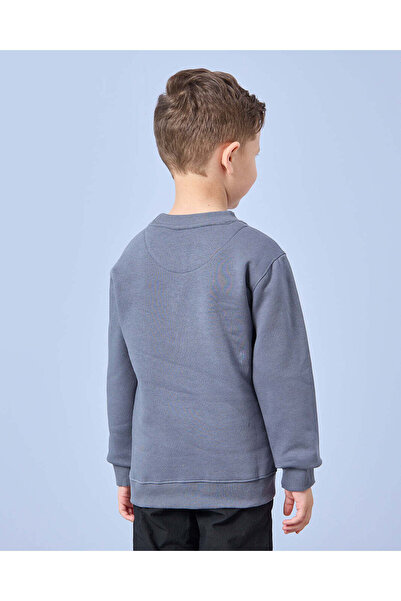 REDTAG Boys Grey Race Car Print Sweatshirt