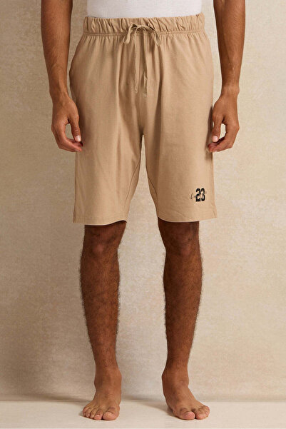 REDTAG Men Beige Printed Pyjama Set (2 Piece)