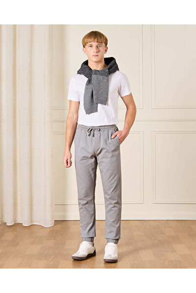 REDTAG Senior Boys Grey Pull On Table Joggers