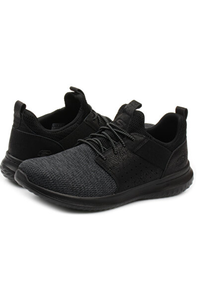 SKECHERS Men's Delson Camben Comfortable Black Athletic Shoes EU 45