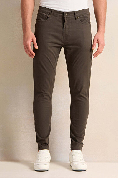 REDTAG Men Grey 5-Pocket Slim Fit Trouser