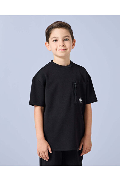 REDTAG Boys Black Print Active Set (2 Piece)
