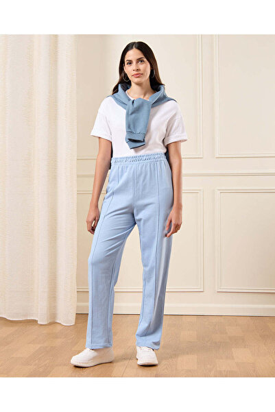 REDTAG Women Blue Terry Trousers