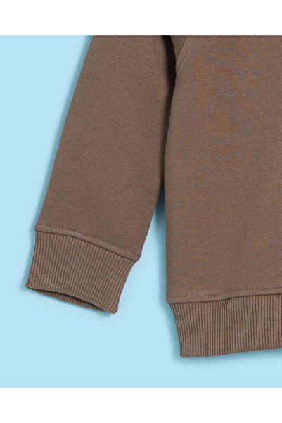 REDTAG Infant Boys Brown Half Zip Sweatshirt