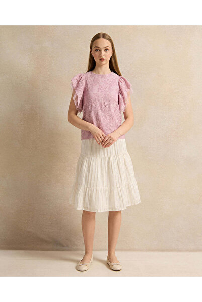 REDTAG Senior Girls White Embellished Skirt