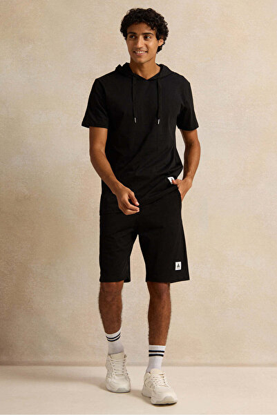 REDTAG Men Black Active Shorts