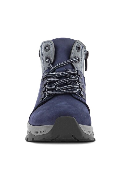 Rakerplus Genuine Leather Navy Blue Zippered Trekking Children's Boots