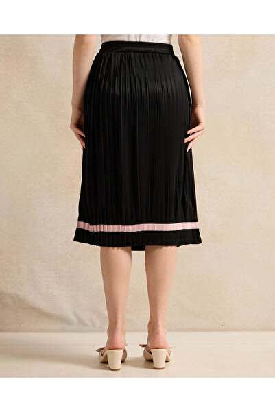 REDTAG Senior Girls Black Pleated Skirt