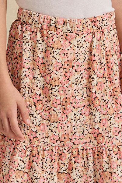 REDTAG Girls Pink Flower Allover Print Skirt