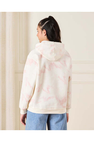 REDTAG Senior Girls White Hooded Sweatshirt