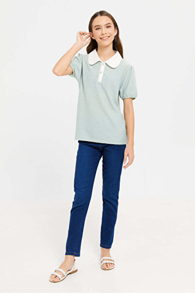 REDTAG Girls Senior Blue Basic Jeggings