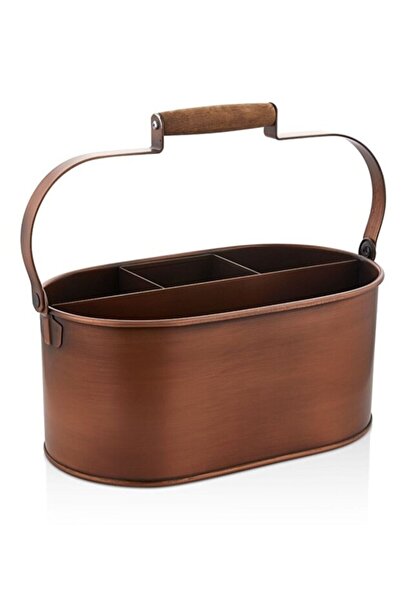 RİVO HOME DECOR Wooden Handle Metal Spoon Rest 28 cm