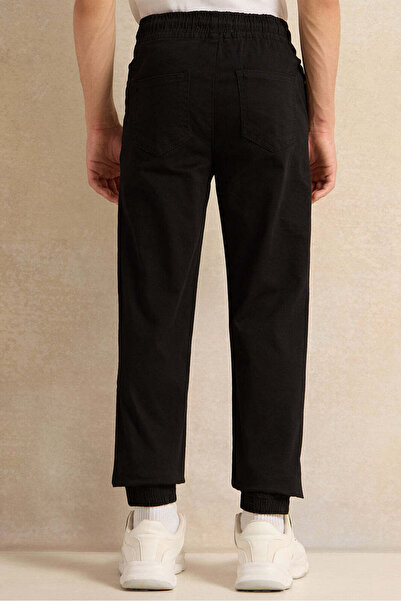 REDTAG Senior Boys Black Basic Pull On Joggers