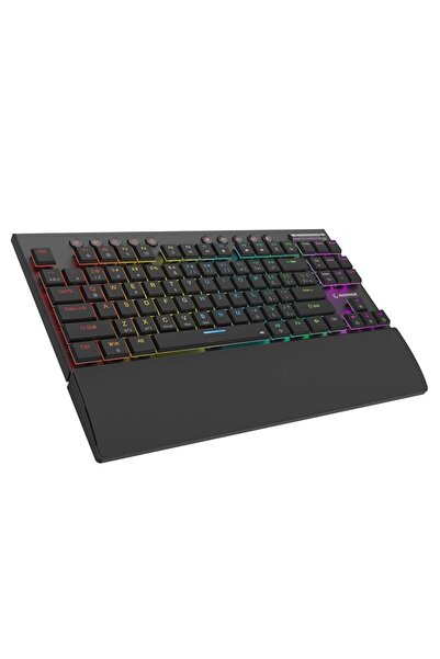 Rampage BERU Siyah 2.4G + BT Wireless RED SWITCH Mekanik Gaming Oyuncu Klavye Slim Low Profile RGB T