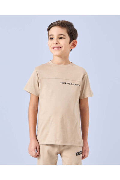 REDTAG Boys Beige Printed Pyjama Set (2 Piece)