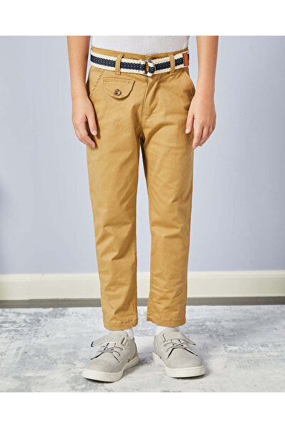 REDTAG Boys Beige Belted Trousers