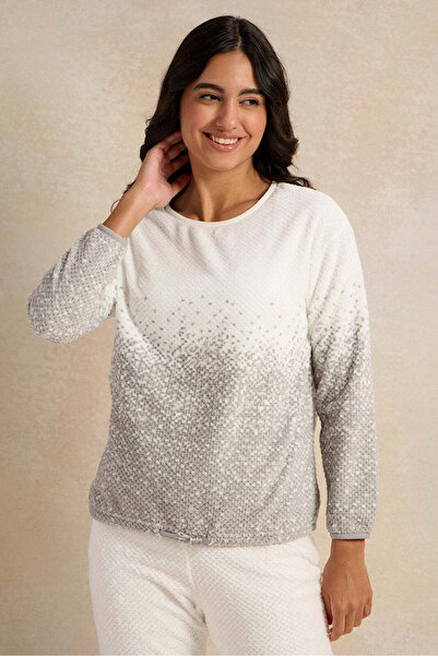 REDTAG Women White And Grey Pyjama Set (2 Piece)