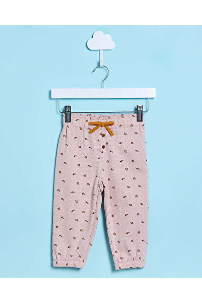 REDTAG Infant Girls Pink Floral Print Jogger Pants