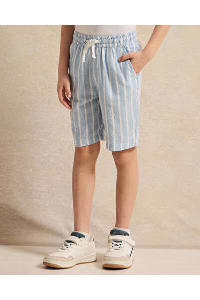 REDTAG Boys Blue Striped Collared Set (2 Piece)