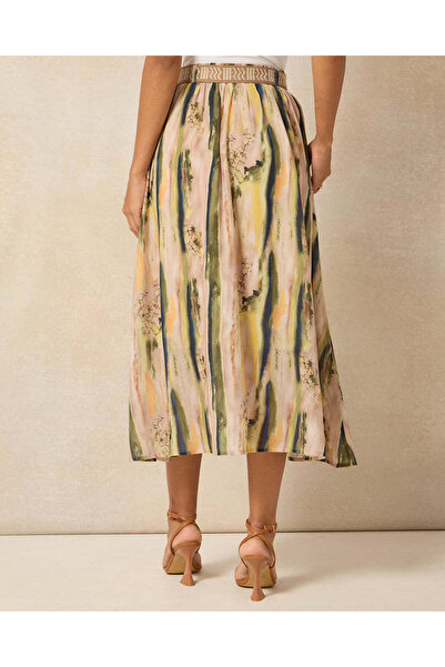 REDTAG Women Beige Floral Printed Skirt