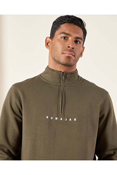 REDTAG Men Green Sweatshirt With Logo Print