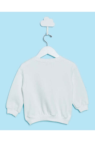 REDTAG Infant Girls White Teddy Print Sweatshirt