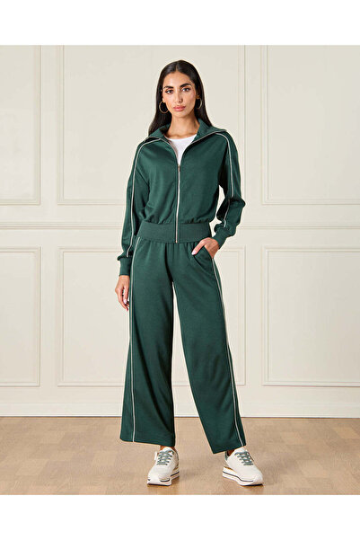 REDTAG Women Green Embellished Sweatshirt