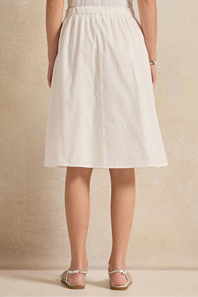 REDTAG Senior Girls White Poplin Skirts With 3D Flower