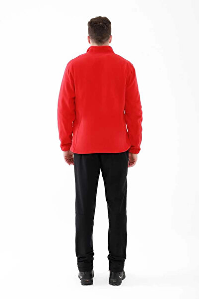 2AS Saka Tam fermuarlı Erkek Polar Sweatshirt Kırmızı