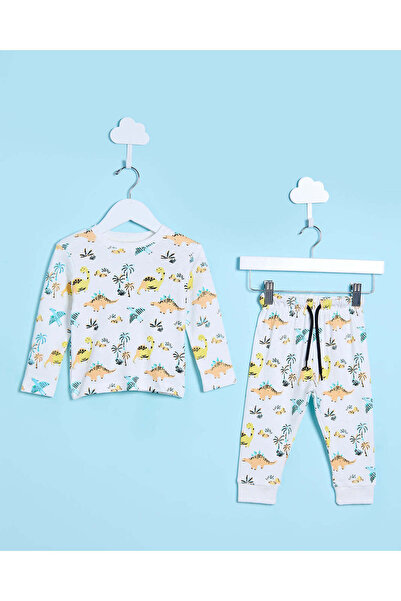 REDTAG Infant Boys Cream Printed Pyjama Set (2 Piece)