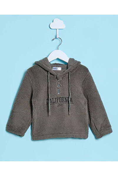 REDTAG Infant Boys Olive Textured Sweatshirt