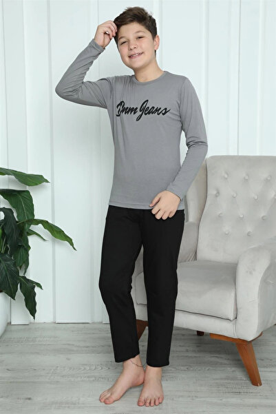 alfa expres Clothing Boys' Combed Cotton Pajama Set Smoked