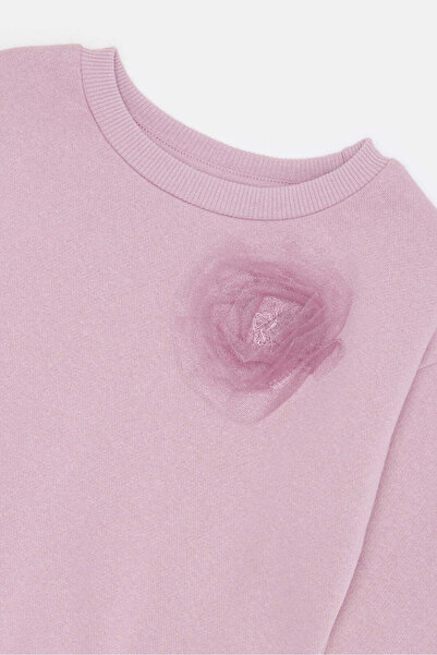 REDTAG Infant Girls Mauve Embellished Sweatshirt