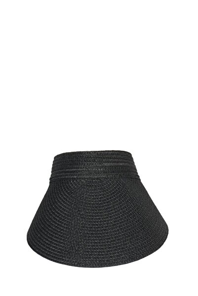 Zühre Black Straw Visor Hat Onl-0001
