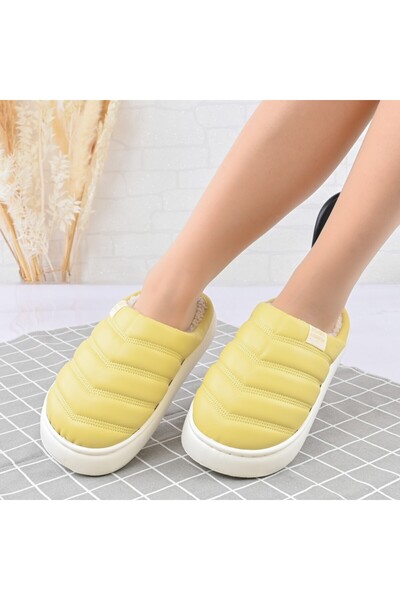 Tmall Papuci de damă, confecționați din piele întoarsă, cu blană, TM1PD1060, ...