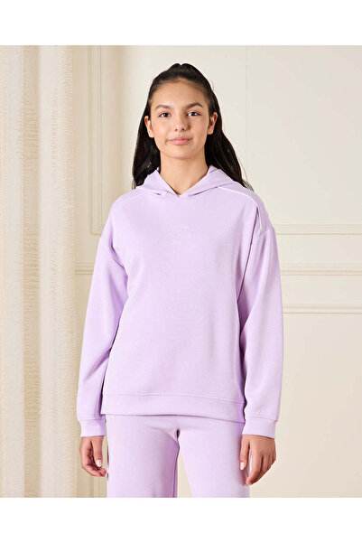 REDTAG Senior Girls Mauve Hooded Scuba Sweatshirt