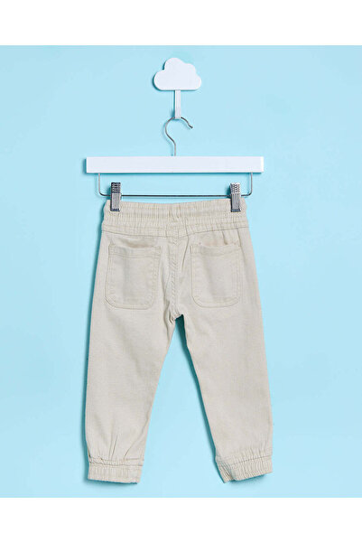 REDTAG Infant Boys Cream Basic Joggers