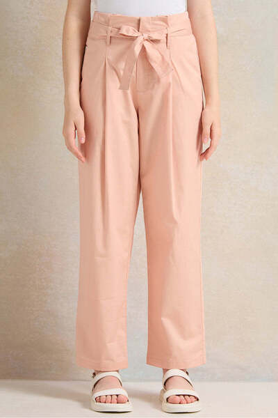REDTAG Senior Girls Pink Straight Fit Pants