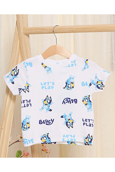 REDTAG Infant Boys White Bluey Printed Casual Set (2 Piece)