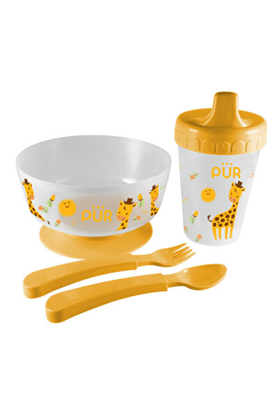 Pür PUR 5910 – SET PENTRU MASA - BOL CU TACAMURI SI CANA +6 LUNI galben