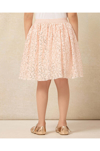 REDTAG Girls Pink Sequins Embellished Skirt