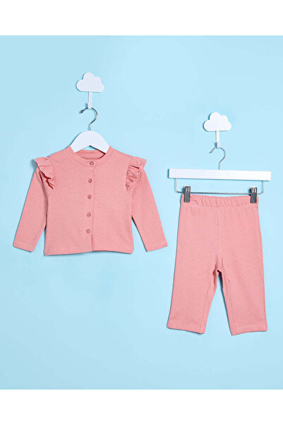 REDTAG طقم جاكار وردي كاجوال للبنات الرضع (قطعتين)
