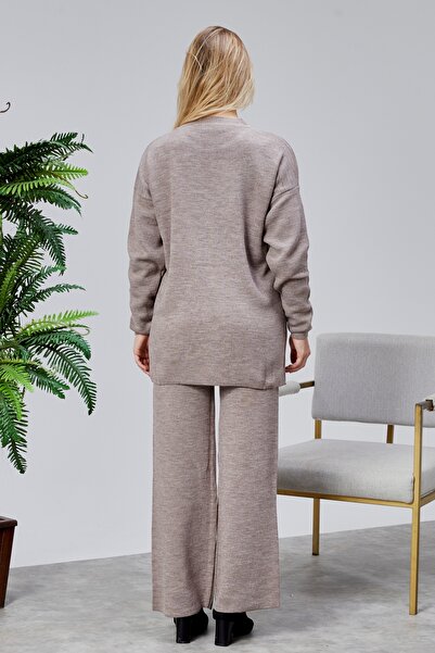 Jinx Wear Fashion Daisy Embroidery Pearl Detailed Acrylic Knitwear Set with Top and Bottom Pants