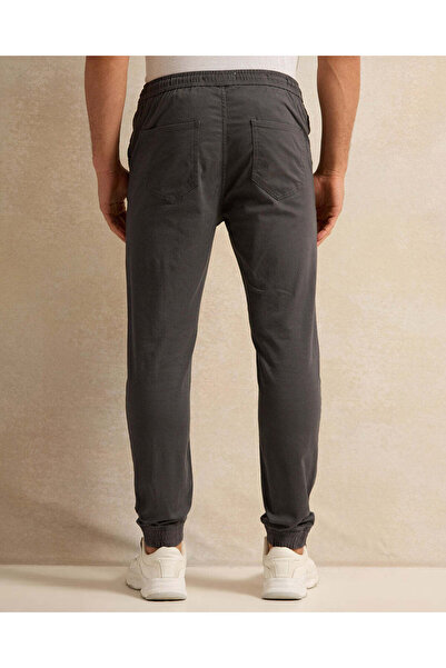 REDTAG Men Charcoal Jogger Trousers