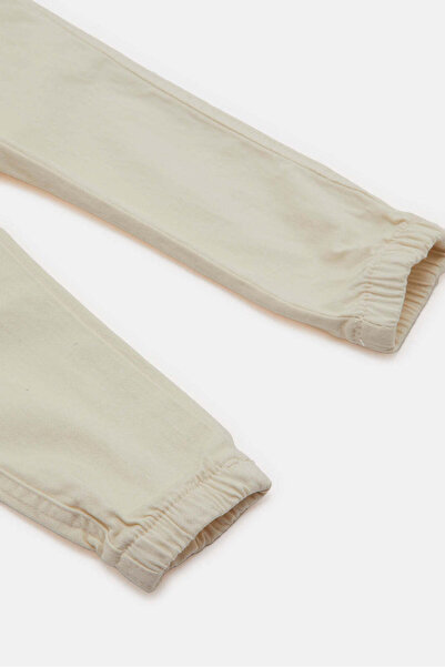 REDTAG Infant Boys Cream Plain Twill Joggers