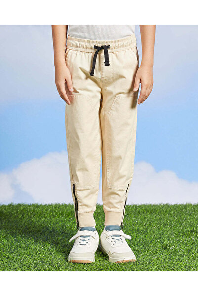 REDTAG Boys Beige Jogger Trouser