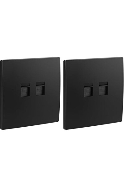Raco Legrand RJ45 Cat6 Network Wall Socket Faceplate - Double Outlet Matt Black