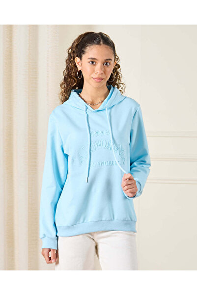REDTAG Senior Girls Blue California Sweatshirt