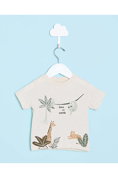 REDTAG Infant Boys Ecru And Olive Printed Pyjama Set (2 Piece)